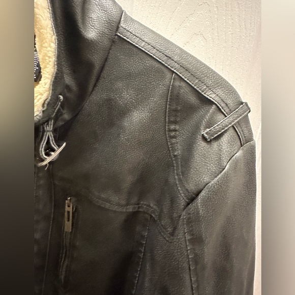 INC Men’s Faux Leather Bomber Jacket - Large - Picture 5 of 14